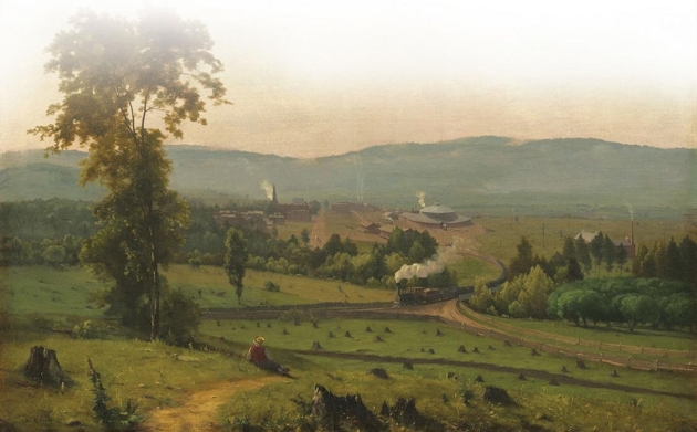 <strong> What was one theme about the impact of the market revolution and industrialization that George Inness addressed in his 1855 painting The Lackawanna Valley?</strong> A) Traditional farm life was in direct conflict with industrialization. B) Economic development took a toll on the landscape. C) Paintings became accurate forms of advertisement for the first time. D) Artistic truth was more important than the necessities of the marketplace.