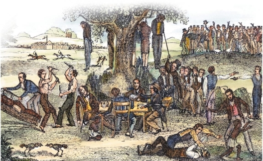 <strong> The view of the South portrayed by Northern abolitionists in the illustration Southern Violence implied that the situations shown in this image, such as lynching, dueling, blood sports, and whipping, were connected to the .</strong> A) code of honor among Southern gentlemen B) brutality of slavery C) consequences of living in a hot-weather environment D) greed associated with a cash crop economy