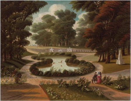 <strong> As can be seen in this painting of Mount Auburn, typical elements of the rural cemetery movement included .</strong> A) the provision of a place for reflection by the living and repose for the dead B) strong connections to the features of a market economy C) an interest in ancient Greek monuments and practices D) a rejection of Christian values