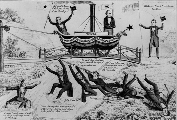   -What action did President John Tyler take in order to secure Texas annexation before Polk became president? A)  He convinced the Whigs in Congress that Texas would be a free state. B)  He purchased Texas from Mexico. C)  He persuaded Congress to write a treaty, which was a constitutional requirement. D)  He got Congress to support a joint resolution that annexed Texas.