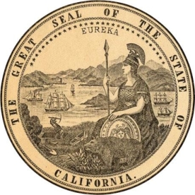   -What do the sheaves of wheat in front of the goddess Minerva and the ships in the background of California's great seal imply about Californians' vision of their state's future? A)  California's economy would be dependent on slavery. B)  Californians envisioned a robust economy based on agriculture and commerce. C)  California's economic success depended on its harbors located on the Pacific coastline. D)  Californians believed that economic success was only possible through the mining industry.