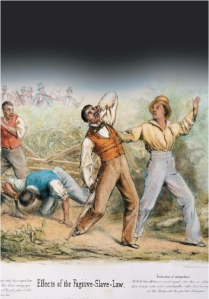     -Both the illustration criticizing the Fugitive Slave Act and the image of Dred Scott portray the fugitives as . A)  pretentious B)  piteous C)  threatening D)  dignified
