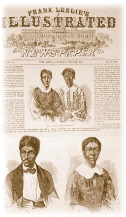     -Both the illustration criticizing the Fugitive Slave Act and the image of Dred Scott portray the fugitives as . A)  pretentious B)  piteous C)  threatening D)  dignified
