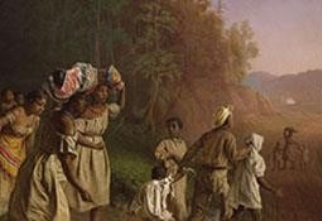 <strong> How do Theodore Kaufman's painting On to Liberty on the right and the drawing Entrance of the Fifty-Fifth Massachusetts (colored) Regiment into Charleston Feb 21, 1865 depict African Americans during the Civil War?</strong> A) They are shown to be excluded from the war effort. B) Both images portray them as joyous victors. C) Their willingness to go to battle is captured by both images. D) These images address them as being agents of their own liberty.