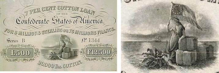 <strong> The image of Columbia on this cotton bond sold to raise cash for the Confederacy shows that, like Northerners, Southerners .</strong> A) revered women for their contributions to the war effort B) longed for the pre-war past C) looked to Europe for ways to symbolize their hopes D) associated their cause with liberty
