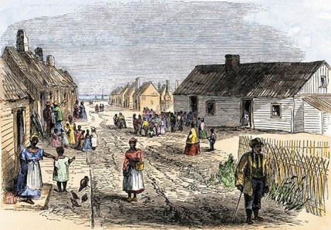 <strong> The fact that the church building shown on the right in the freedmen's community of Trent, North Carolina, also served as a school and meetinghouse reflects that .</strong> A) many freedmen communities lacked adequate supplies for building different structures B) religion played a minimal role in the lives of many freedmen C) freedmen did not have the capacity to establish their own institutions D) black churches addressed freedmen's spiritual and social needs