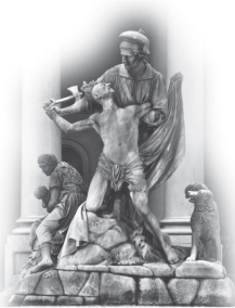 <strong> What key message did Horatio Greenough's 1853 sculpture The Rescue and the 1874 dime novel cover for a Daniel Boone story, which used Greenough's sculpture as the basis for its artwork, send to the American public?</strong> A) Both images showed that life on the frontier was unsuitable for women and children. B) Both images depicted the Indian as a noble savage. C) Both images proclaimed Indian savagery and justified white supremacy. D) Both images illustrated how the warrior dominated the frontiersman.