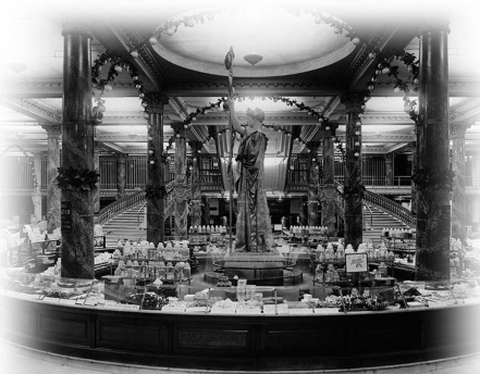   -As shown in this 1896 opening day photograph of the Siegel-Cooper Department Store in New York City, why did retailers choose to decorate their stores with such lavish interiors? A)  to emphasize the importance of the advertising business in shopping B)  to keep out undesirable customers who could not afford to shop there C)  to impress customers with their accumulation of wealth D)  to attract customers by providing them with pleasurable shopping experiences