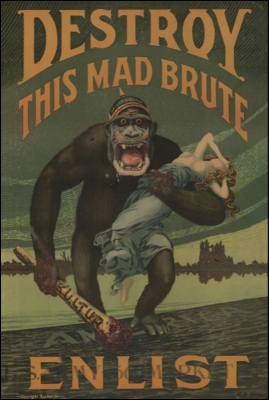 <strong> In both of these pro-war propaganda posters, women are used to represent .</strong> A) the suffering of the Allies B) innocence victimized C) the fallen state of Germany D) hope for the future