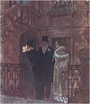 <strong> This image showing a group entering a speakeasy suggests that speakeasies were</strong> A) seedy and unpleasant B) dark and dangerous C) glamorous and mysterious D) quiet and quaint