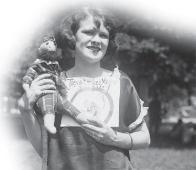 <strong> Lena Ruffner, the young woman in this photograph, likely supported the tenets of</strong> A) evolution B) modernism C) the ACLU D) fundamentalism