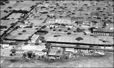       -Defense factories on the West Coast, such as this aircraft factory in Burbank, California, camouflaged their facilities with painted tarps and cardboard houses because they . A)  were secretly developing plans for an atomic bomb B)  did not want the American public to know how much money was being spent on war production C)  wanted to keep their products and locations secret from potential Soviet spies D)  feared a Japanese attack in this region