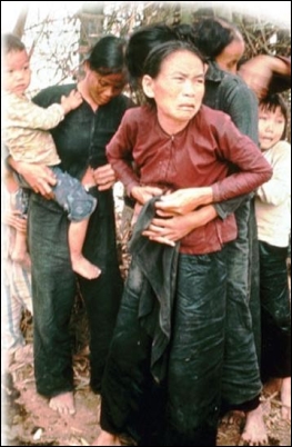 <strong> What was ironic about this photograph taken by Army photographer Ron Haeberle of soon- to-be executed victims of the 1968 massacre at My Lai?</strong> A) Americans were more outraged with the publication of the photograph rather than the killings of these villagers. B) The incident was referred to as a massacre when only a small number of villagers had been killed. C) The woman on the left buttoning her blouse had just been raped by the same men who were getting ready to kill her. D) The women in this photograph were Vietcong terrorists who had recently killed marines from the platoons involved this incident.