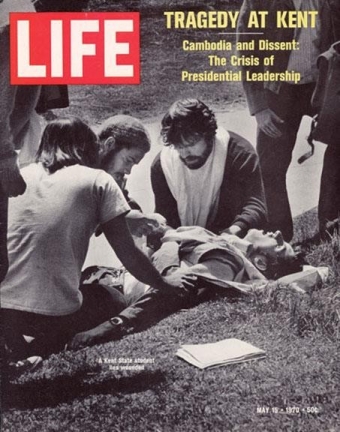 <strong> What made the 1970 killings of four students who were protesting the U.S. invasion of Cambodia at Kent State University so ironic?</strong> A) Americans feared that a war undertaken to protect American democracy was instead of destroying it. B) The four victims had just been drafted to go serve in Vietnam and Cambodia. C) Nixon had recently called the student protestors such as those at Kent State bums blowing up campuses while the public perceived them as martyrs. D) The Kent State shootings unmasked the town and gown divide that resulted in counterprotests to support the war.