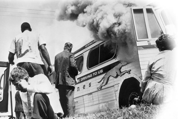   -As a result of this 1961 bus firebombing outside of Anniston, Alabama, the Freedom Riders began to receive protection from . A)  Black Panther patrols B)  state troopers sent by the governor of Alabama C)  National Guard units sent by President Kennedy D)  federal marshals sent by Attorney General Robert Kennedy