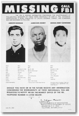   -Why did the 1964 murders of CORE workers Andrew Goodman, James Earl Chaney, and Michael Schwerner in Mississippi and the FBI investigation that followed it anger many black Americans when their disappearances were first publicized? A)  They resented that most of the nation only seemed to care about violence in the Civil Rights Movement if white activists disappeared or were killed. B)  They were angry that African American James Chaney had been brutally beaten before his murder while the two white activists were not. C)  They knew that local sheriff Cecile Price had arranged these murders but had no proof to substantiate their claims. D)  They considered Goodman and Schwerner to be  outside agitators  who made living in the Deep South more dangerous for them.
