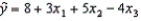 A multiple regression model has the form   .As x<sub>3</sub> increases by one unit, with x<sub>1</sub> and x<sub>2</sub> held constant, the y on average is expected to: A)  increase by 1 unit. B)  increase by 12 units. C)  decrease by 4 units. D)  decrease by 16 units.