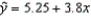 A simple linear regression equation is given by   .The point estimate of y when x = 4 is 20.45.
