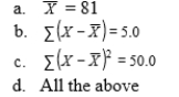 For the three scores 75, 80, 85, which of the following is true?  <div style=padding-top: 35px> 