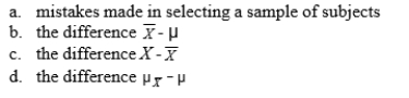 Sampling error refers to.