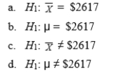 Which of the following could be an appropriate alternative hypothesis for a statistical test concerning the mean income of 17-year old males?  <div style=padding-top: 35px> 