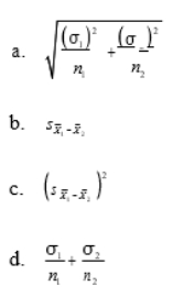 In practice, the standard error of the difference between means is estimated by.