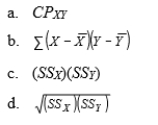 13-21 The denominator of the Pearson r is.