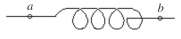 The figure shows a solenoid having no appreciable resistance. When the current in this solenoid is decreasing at a rate of 5.5 A/s, the self-induced emf in the solenoid is measured to be 9.5 V. ((a)What is the self-inductance of this solenoid? (b)If the current is in the direction from b to a in the figure, which point, a or b, is at higher potential?  