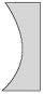 In the figure, the radius of curvature of the curved part of the lens is 35.0 cm, and the refractive index of the lens material is 1.620. What is the focal length of the lens?   A)  +56.5 cm B)  -56.5 cm C)  +28.2 cm D)  +21.6 cm E)  -21.6 cm