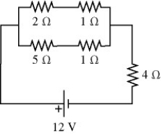 For the circuit shown in the figure, all quantities are accurate to 3 significant figures. What is the power dissipated in the 2-Ω resistor?   A)  5.33 W B)  8.0 W C)  6.67 W D)  2.67 W E)  3.56 W