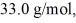 A 610-g quantity of an ideal gas undergoes a reversible isothermal compression at a temperature of   The compression reduces the volume of the gas from   initially, to   finally. The molecular mass of the gas is   and the ideal gas constant is R = 8.314 J/(mol ∙ K) . The entropy change for the gas is closest to A)  -99 J/K. B)  -81 J/K. C)  99 J/K. D)  81 J/K. E)  0.00 J/K.