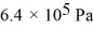 A cylinder contains 1.2 moles of ideal gas, initially at a temperature of 116°C. The cylinder is provided with a frictionless piston, which maintains a constant pressure of   on the gas. The gas is cooled until its temperature has decreased to 27°C. For the gas C<sub>V</sub> = 11.65 J/mol · K, and the ideal gas constant R = 8.314 J/mol ∙ K. (a) Find the work done by (or on) the gas during this process. Is the work done by or on the gas? (b) What is the change in the internal (thermal) energy of the gas during this process? (c) How much heat is transferred to (or from) the gas during this process? Does this heat flow into or out of the gas?