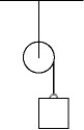 In the figure, a mass of 31.77 kg is attached to a light string that is wrapped around a cylindrical spool of radius 10.0 cm and moment of inertia 4.00 kg · m<sup>2</sup>. The spool is suspended from the ceiling, and the mass is then released from rest a distance 5.70 m above the floor. How long does it take to reach the floor?   A)  3.98 s B)  3.83 s C)  1.14 s D)  5.59 s E)  7.89 s