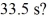 A small boat is moving at a velocity of   when it is accelerated by a river current perpendicular to the initial direction of motion. If the acceleration of the current is 0.750 m/s<sup>2</sup>, what will be the new velocity of the boat after   A)  25.3 m/s at 82.4° from initial direction of motion B)  25.3 m/s at 7.59° from initial direction of motion C)  640.1 m/s at 82.4° from initial direction of motion D)  640.1 m/s at 7.59° from initial direction of motion