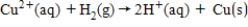 The following has a potential of 0.34 V.   If the concentrations of each of the ions is 1.0 M and the pressure of H<sub>2</sub> is 1.0 atm,then E° for the half-reaction   is _____. A)  0.17 V B)  -0.17 V C)  0.34 V D)  -0.34 V E)  None of these