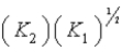 Given the equilibrium constants for the following reactions: 4Cu(s) + O<sub>2</sub>(g)    2Cu<sub>2</sub>O(s) ,K<sub>1</sub><sub> </sub>4CuO(s)    2Cu<sub>2</sub>O(s) + O<sub>2</sub>(g) ,K<sub>2</sub> What is K for the system 2Cu(s) + O<sub>2</sub>(g)    2CuO(s)  Equivalent to? A)      B)    C)  (K<sub>1</sub>) (K<sub>2</sub>)  D)      E)   