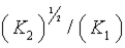 Given the equilibrium constants for the following reactions: 4Cu(s) + O<sub>2</sub>(g)    2Cu<sub>2</sub>O(s) ,K<sub>1</sub><sub> </sub>4CuO(s)    2Cu<sub>2</sub>O(s) + O<sub>2</sub>(g) ,K<sub>2</sub> What is K for the system 2Cu(s) + O<sub>2</sub>(g)    2CuO(s)  Equivalent to? A)      B)    C)  (K<sub>1</sub>) (K<sub>2</sub>)  D)      E)   