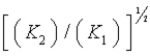 Given the equilibrium constants for the following reactions: 4Cu(s) + O<sub>2</sub>(g)    2Cu<sub>2</sub>O(s) ,K<sub>1</sub><sub> </sub>4CuO(s)    2Cu<sub>2</sub>O(s) + O<sub>2</sub>(g) ,K<sub>2</sub> What is K for the system 2Cu(s) + O<sub>2</sub>(g)    2CuO(s)  Equivalent to? A)      B)    C)  (K<sub>1</sub>) (K<sub>2</sub>)  D)      E)   