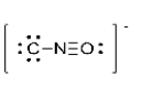 What is the formal charge of the oxygen atom in the Lewis structure for cyanate shown below?   A)  0 B)  −2 C)  +1 D)  −1 E)  2