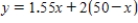 You need 50 pounds of two commodities costing $1.55 and $2 per pound.Find the inverse function of the cost function   . ​ A)    B)    C)    D)    E)   