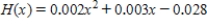 The horsepower H required to overcome wind drag on a certain automobile is approximated by   ,   ,where x is the speed of the car in miles per hour.Find   .Round the numerical values in your answer to five decimal places. ​ A)    B)    C)    D)    E)   