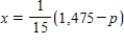 A real estate office handles an apartment complex with 50 units.When the rent is $680 per month,all 50 units are occupied.However,when the rent is $725,the average number of occupied units drops to 47.Assume that the relationship between the monthly rent p and the demand x is linear.Write a linear equation giving the demand x in terms of the rent p. ​ A)    B)    C)    D)    E)   