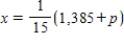 A real estate office handles an apartment complex with 50 units.When the rent is $680 per month,all 50 units are occupied.However,when the rent is $725,the average number of occupied units drops to 47.Assume that the relationship between the monthly rent p and the demand x is linear.Write a linear equation giving the demand x in terms of the rent p. ​ A)    B)    C)    D)    E)   