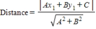 Find the distance between the point   and line   using the formula,   for the distance between the point   and the line   . ​ A)    B)    C)    D)   