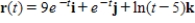 Determine the interval on which the vector-valued function   is continuous. ​ A) (9,∞)  B) (5,∞)  C) [5,∞)  D) [9,∞)  E) (-5,∞) 