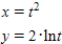 Sketch the curve represented by the parametric equations,and write the corresponding rectangular equation by eliminating the parameter. ​   ​ A)    ​ ​   B)    ​ ​   C)    ​ ​   D)    ​ ​   E)    ​ ​  