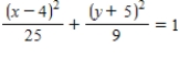 Find the center,foci,vertices,and eccentricity of the ellipse. ​     ​ A) center:   vertices:   foci:   eccentricity:   B) center:   vertices:   foci:   eccentricity:   C) center:   vertices:   foci:   eccentricity:   D) center:   vertices:   foci:   eccentricity:   E) center:   vertices:   foci:   eccentricity:  