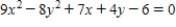 Classify the graph of the equation as a circle,a parabola,an ellipse,or a hyperbola. ​   ​ A) circle B) hyperbola C) ellipse D) parabola