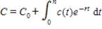 Suppose the capitalized cost C is given by   ,where   is the original investment,t is the time in years,r is the annual interest rate compounded continuously,and   is the annual cost of maintenance.Find the capitalized cost C of an asset forever if   ,   ,and   .Round your answer to the nearest dollar. ​ A) 676,400 B) 1,463,400 C) 1,497,141 D) 676,420 E) 1,463,000