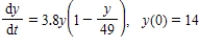 Find the logistic equation that satisfies the following differential equation and initial condition. ​   ​ A)    B)    C)    D)    E) none of the above